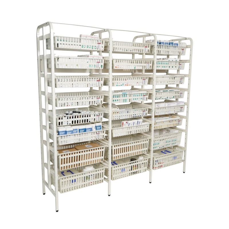 Triple Dressed Pharmacy Shelves 